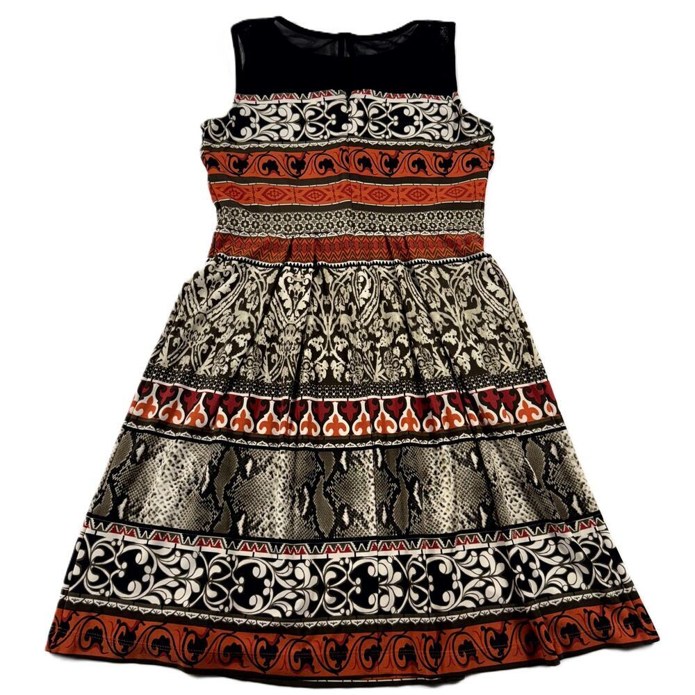 Studio One NY Multicolor Embellished Sleeveless Mocked Pleated Dress 6P - Picture 4 of 7